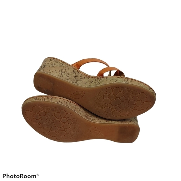 B.Ø.C. Børn Size 10 Orange Floral Wedge Sandals - Picture 4 of 6